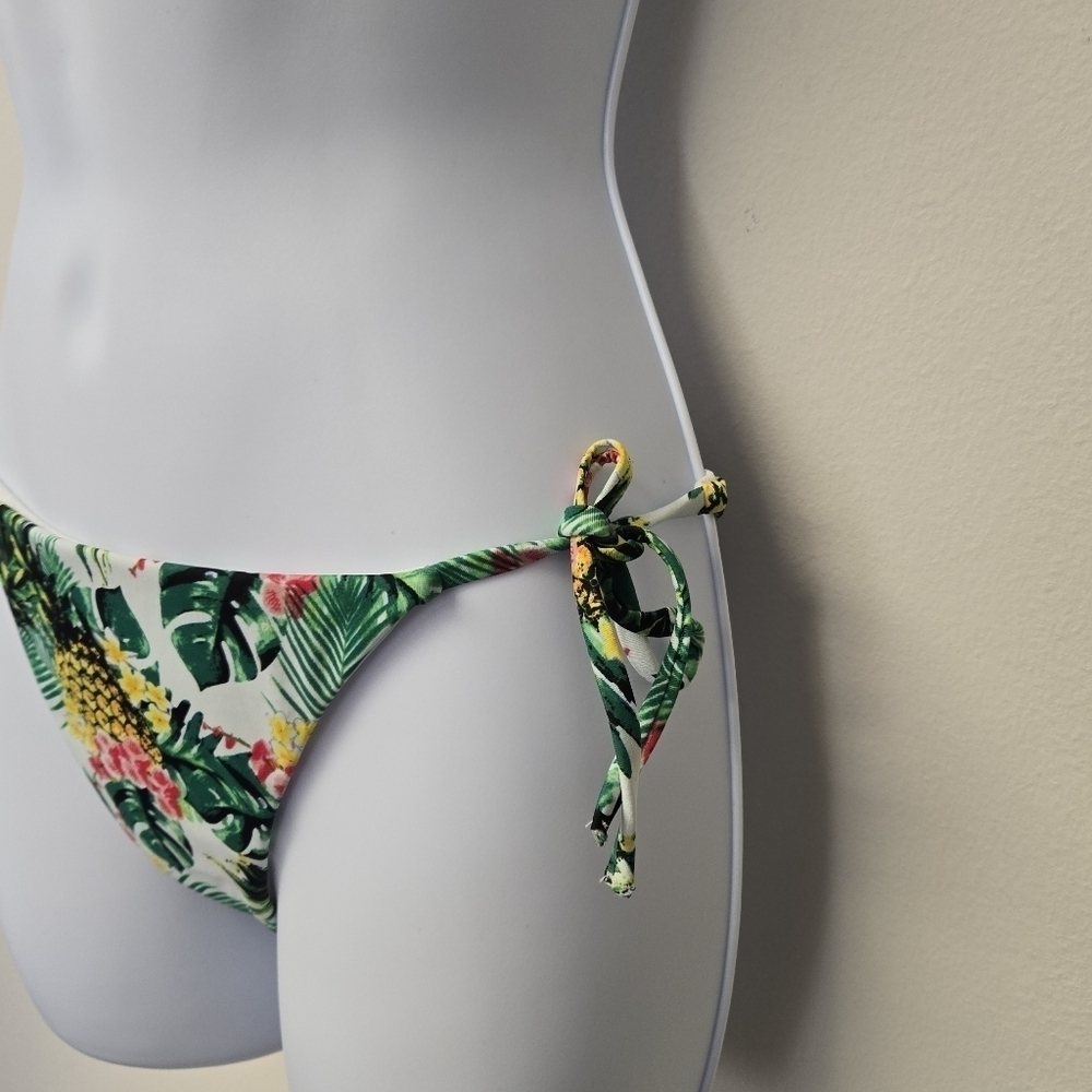 Sole East Cali Bikini Bottom Tropical Pineapple Yellow Green S - Picture 5 of 10